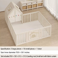 Safety Baby Playpen - Indoor Home Protective Barrier for Infants, Soft Crawling Mat and Secure Baby Gate for Children's Playtime