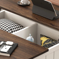 Lift Top Coffee Table for Living Room, Modern Coffee Table with Hidden Storage & Adjustable Height, Sturdy Metal Frame, Multi-Functional Coffee Tables for Dining, Working