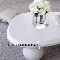 Irregular Coffee Table Modern Wood Cloud Shape End Table Low Coffee Table for Living Room Cloud Coffee Table with 3 Ball Legs for Living Room Bedroom