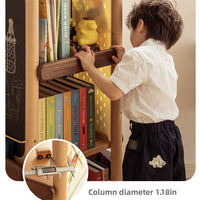 Solid wood 360° rotating bookshelf children's bookshelf castle shape