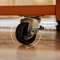 Solid Wood Side Living Room Household Small Coffee Table Nightstand Bedside,Table Narrow Side Table with Wheels