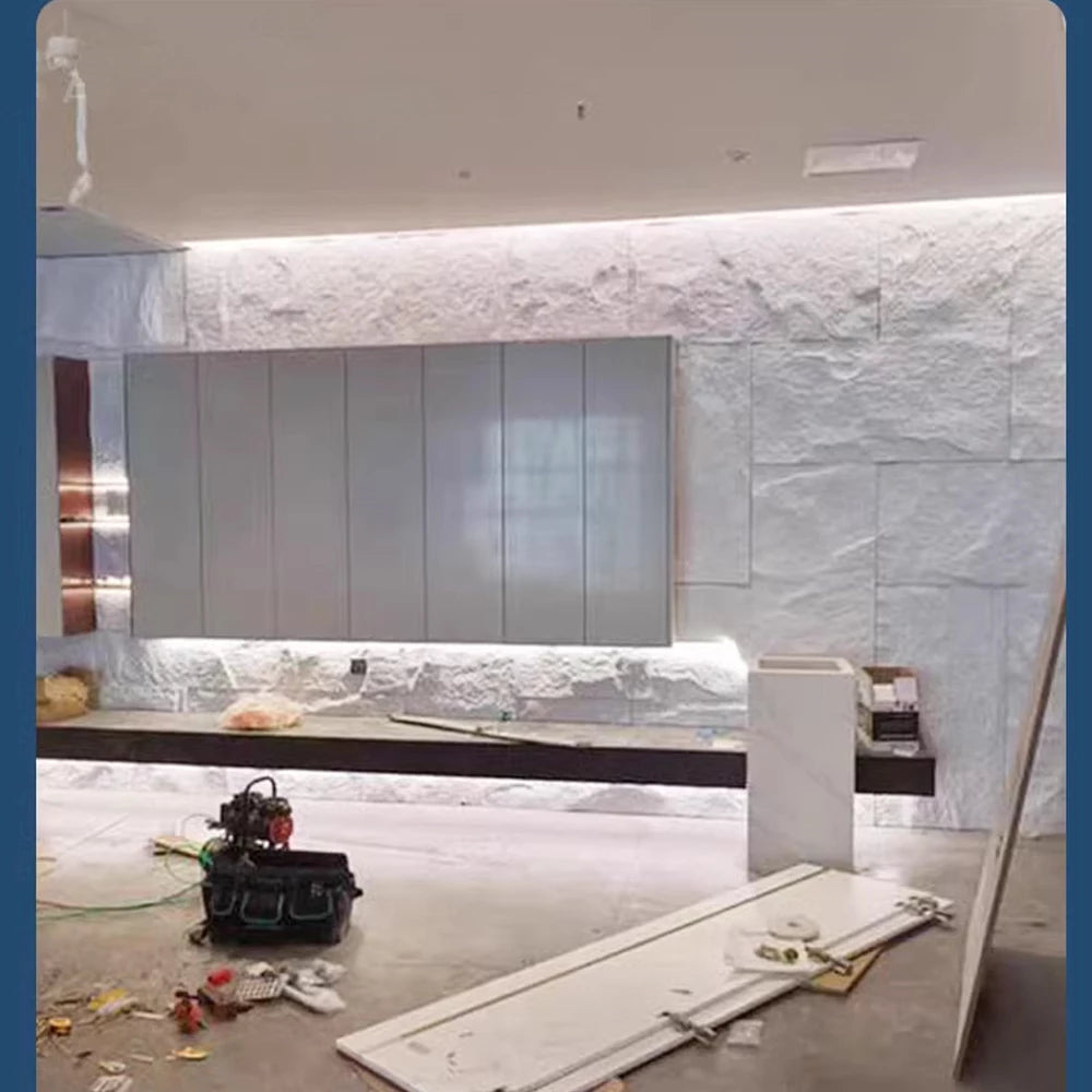 PU Mushroom Stone Cultural Stone Panel 3D PU Panel Gold