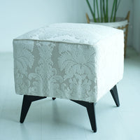 Foot Stool Small Ottoman Foot Rest, Velvet Foot Stools Pouf Ottoman Step Stool with Padded Seat, Footstool with Black Legs for Living Room, Entryway