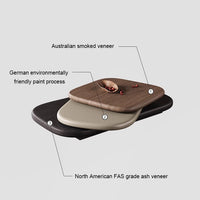 360° Rotating 3-tier Round Coffee Table Combination, Coffee Tables for Living Room, Wood Finish, Creative Suspended Style