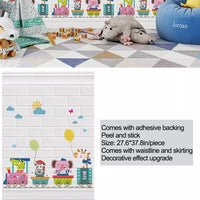 Peel and Stick Wallaper, Wallpaper Self-adhesive 3D Baseboard Wall Sticker, Waterproof and Anti-collision Wall Sticker