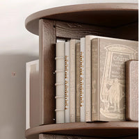 Solid Wood Rotating Bookshelf,Round Rotating Bookcase 360 Display,Floor Standing Bookcase for Kids & Adults,Corner Bookshelf