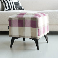 Foot Stool Small Ottoman Foot Rest, Velvet Foot Stools Pouf Ottoman Step Stool with Padded Seat, Footstool with Black Legs for Living Room, Entryway