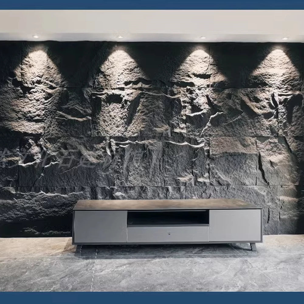 PU Mushroom Stone Cultural Stone Panel 3D PU Panel Gold