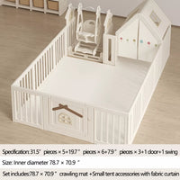 Safety Baby Playpen - Indoor Home Protective Barrier for Infants, Soft Crawling Mat and Secure Baby Gate for Children's Playtime