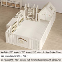 Safety Baby Playpen - Indoor Home Protective Barrier for Infants, Soft Crawling Mat and Secure Baby Gate for Children's Playtime