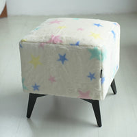 Foot Stool Small Ottoman Foot Rest, Velvet Foot Stools Pouf Ottoman Step Stool with Padded Seat, Footstool with Black Legs for Living Room, Entryway