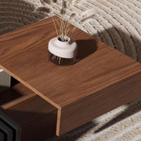 Walnut Wood Coffee Table with Storage, End Table with Storage,Modern Minimalist Design