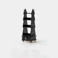 Kids Rotating Bookshelf, Wooden Mobile Children’s Book Rack, Floor Standing 360° Spin Bookcase with Wheels, Montessori Storage Organizer for Nursery, Bedroom & Playroom