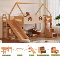 Solid Wood Loft Bed with Steps Twin Size Childrens Bed with Storage for 0 years-Kids -Teens Adults Toddler Floor Bed