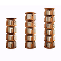 Solid Wood Rotating Bookshelf,Round Rotating Bookcase 360 Display,Floor Standing Bookcase for Kids & Adults,Corner Bookshelf