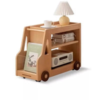 Car mobile cabinet bookshelf storage Beech solid wood