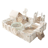 Foldable Infant Play Yard with House Baby Playpen and Matching Toys | Star-Moon