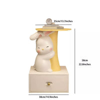 Children Nightstand with Animal Theme, Table Storage, Illuminating Lights