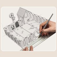 Foldable Infant Play Yard with House Baby Playpen and Matching Toys | Star-Moon