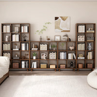 Solid Wood Bookshelf Lattice Cabinet, Multi-Layer Free Combination Shelf Storage Display Rack for Living Room, Free Combination Bookcase