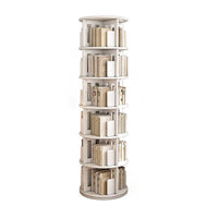 Solid Wood Rotating Bookshelf,Round Rotating Bookcase 360 Display,Floor Standing Bookcase for Kids & Adults,Corner Bookshelf