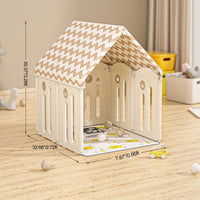 Foldable Infant Play Yard with House Baby Playpen and Matching Toys | Star-Moon