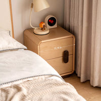Beech Solid Wood Storage Nightstand