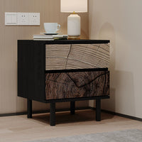 Luxury Style Wood Nightstand Bedside Table, Home Bedroom Drawer Storage Cabinet Medieval Wabi-Sabi Style High-End Storage Small Side Cabinet