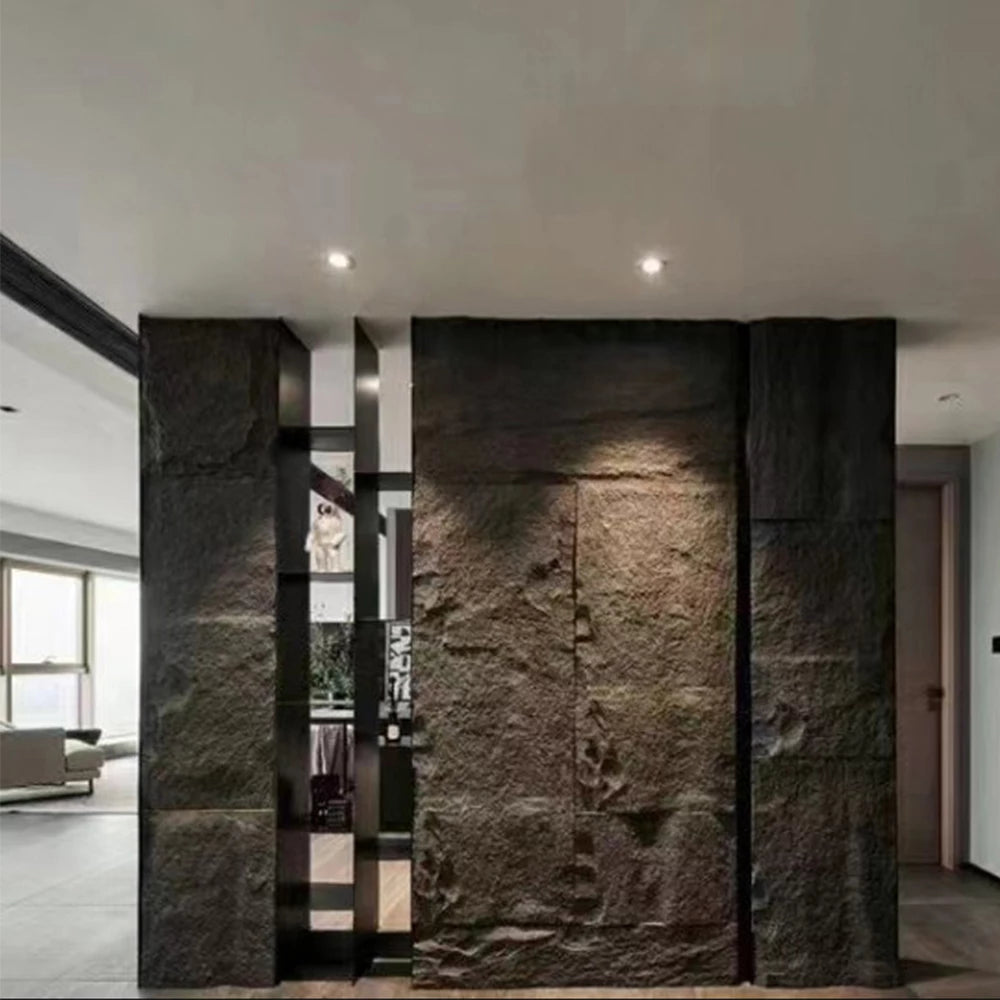 PU Mushroom Stone Cultural Stone Panel 3D PU Panel Gold