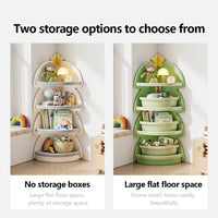 Kids Toy Storage Cabinet – Christmas Tree Corner Bookshelf & Multi-Layer Organizer