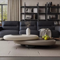 Designer Creative Pebble-Shaped Rotating Coffee Table - Low Italian Living Room Table for Small Spaces - Unique Shape for Home Use