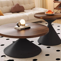 50+70cm Round Coffee Table Set Hourglass Shape Modern Nesting Tables with Iron Legs for Living Room Bedroom Easy Assembly
