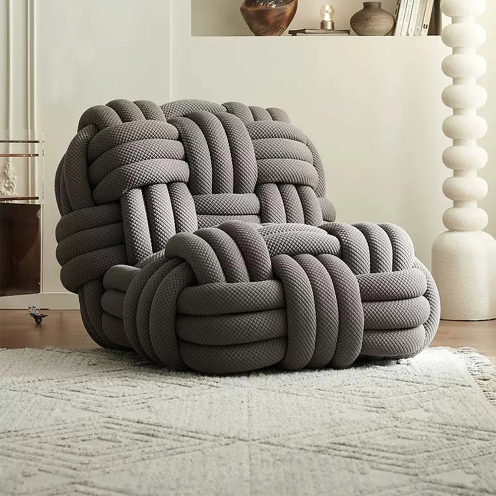 Upholstered Lounge Chair Creative Woven Leisure Chair Light Luxury Single Sofa Chair