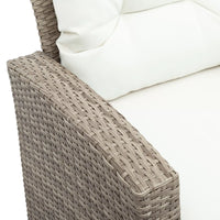 4-Piece All-Weather Wicker Patio Sofa Set with Ottoman and Cushions - Perfect for Outdoor Conversations