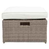 4-Piece All-Weather Wicker Patio Sofa Set with Ottoman and Cushions - Perfect for Outdoor Conversations