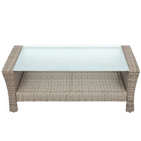 4-Piece All-Weather Wicker Patio Sofa Set with Ottoman and Cushions - Perfect for Outdoor Conversations