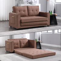 Folding Futon Sleeper Sofa with Pull Out Couch Bed,Modern Velvet Loveseat Sleeper Convertible to Full Size Floor Couches Bed for Living Room Bedroom Small Space
