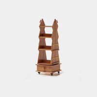 Kids Rotating Bookshelf, Wooden Mobile Children’s Book Rack, Floor Standing 360° Spin Bookcase with Wheels, Montessori Storage Organizer for Nursery, Bedroom & Playroom