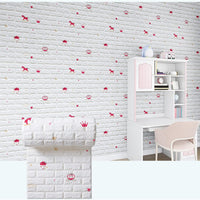 3D Three-Dimensional Wall Sticker Waterproof Self-Adhesive Wallpaper, Cartoon Anti-Collision Soft Wall Sticker for Children's Room 0.7mx20m