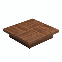 39.4'' Square Marble Veneer Coffee Table with Sliding Top Storage