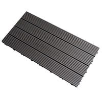 12''x 24'' Interlocking Composite Deck Tiles - Dark Gray (Pack of 10)