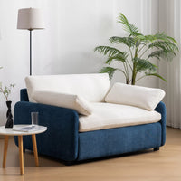 Oversized Living Room Accent Chair, Modern Chenille Upholstered Wider Seat Leisure Armchair Color Blocking Sofachair with 2 Pillows and Removable Cover for Home Apartment,Bedroom,Office
