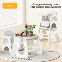 Convertible Highchair for Babies & Toddlers| Studying Table| Table and Chair Set | Building Block Table | Toddler Chair with Safety Harness
