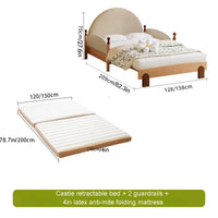 All solid wood kids bed with slide, tent suitable for 0-16 years old