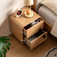 Beech Solid Wood Storage Nightstand
