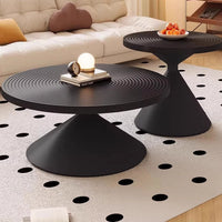 50+70cm Round Coffee Table Set Hourglass Shape Modern Nesting Tables with Iron Legs for Living Room Bedroom Easy Assembly