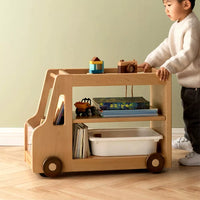 Car mobile cabinet bookshelf storage Beech solid wood