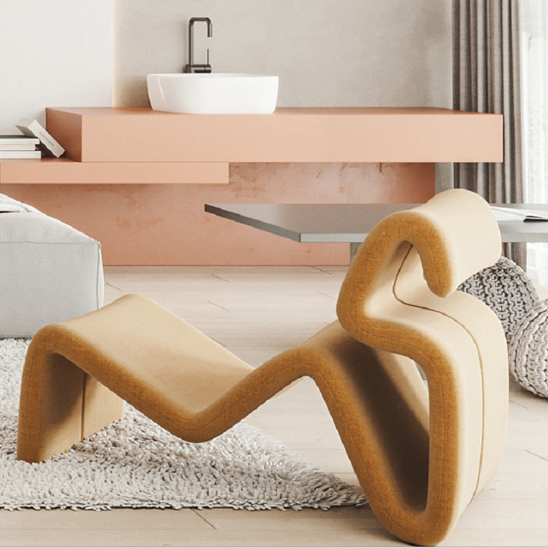 Modern Nordic Style Lazy Lounge Chair – Comfy Cashmere Single Sofa Recliner