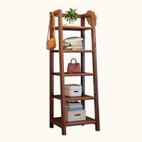 Floor-to-Ceiling Ladder Bookshelf, Solid Wood Multi-Layer Storage Bookcase Bookshelf for Living Room and Bedroom