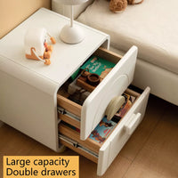 Solid wood bedside table, cream style, bedroom bedside storage cabinet, household white bedside storage cabinet